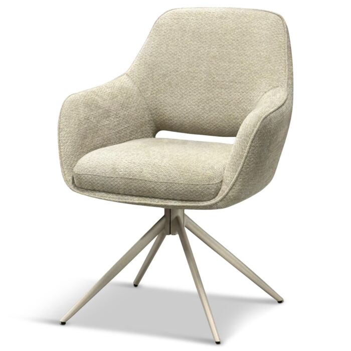 Armstoel Roan Beige Draaibare Poot Beige