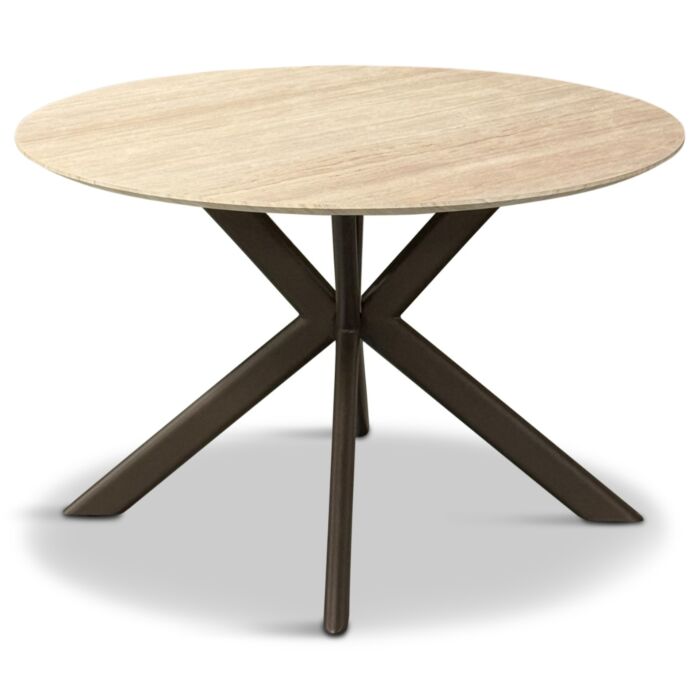 Tafel Roxy Eettafel Travertin Look Ø120