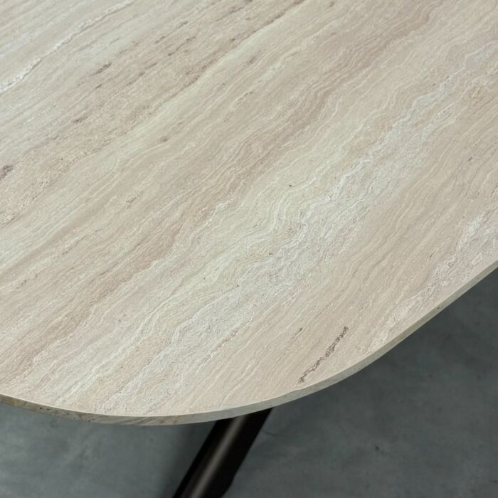 Eettafel Roxy Travertin Look Poot Anodic Brown 