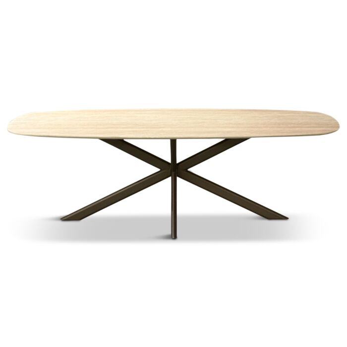 Eettafel Roxy Travertin Look Poot Anodic Brown 