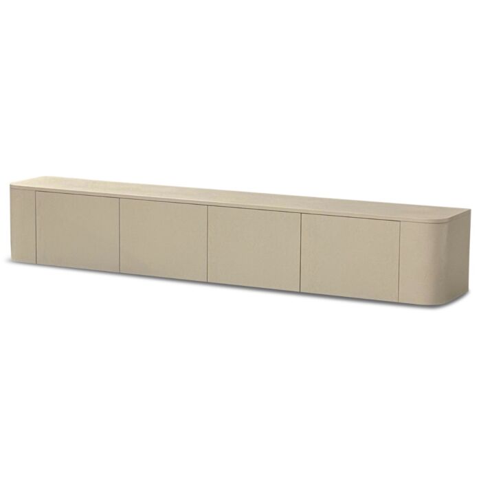 Tv Dressoir Axel Japandi Taupe Ronde Hoek