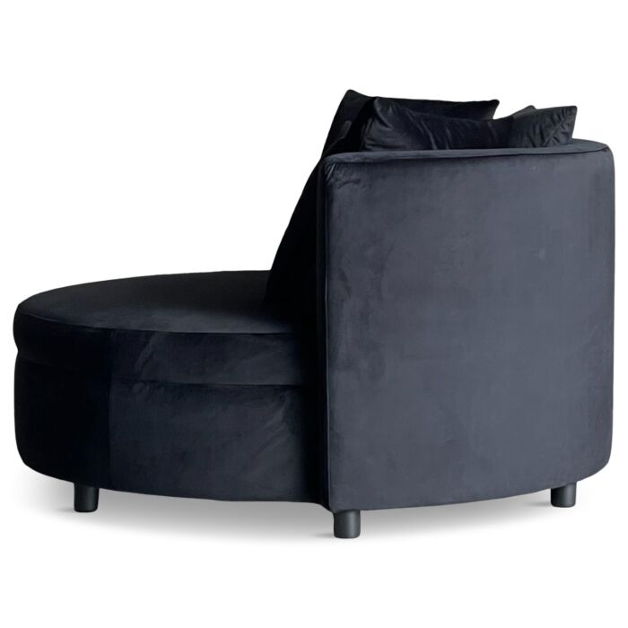 Luxe Lounge Fauteuil Vermont Velours Zwart Large