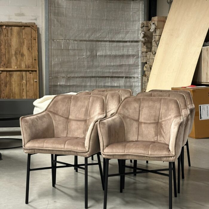 Stoelen Celtic velours taupe 