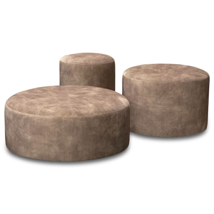 Hocker Mabel ø60 Velours Taupe