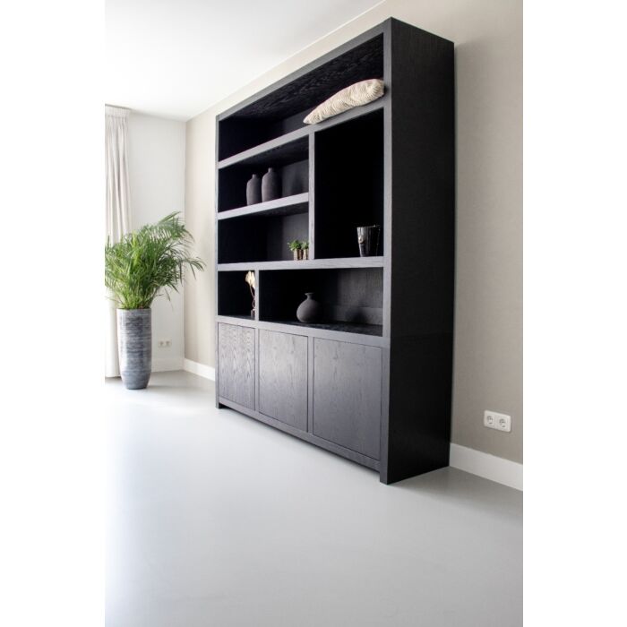 Boekenkast Diamond Zwart 180cm