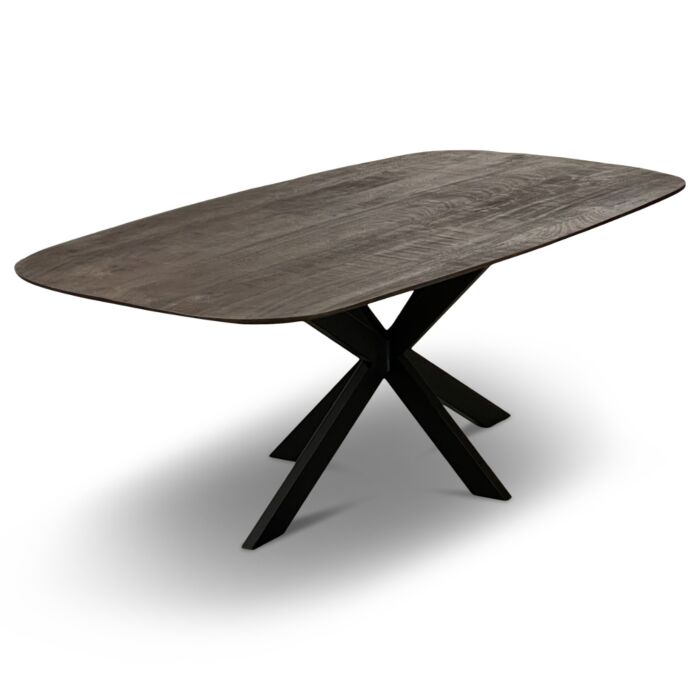 Eettafel Mango Caval Sandblasted Bruin Deens Ovaal