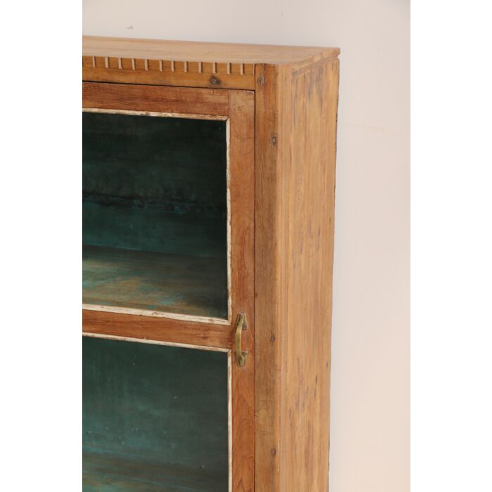 Kast Almirah Oud Hout Met Glas 