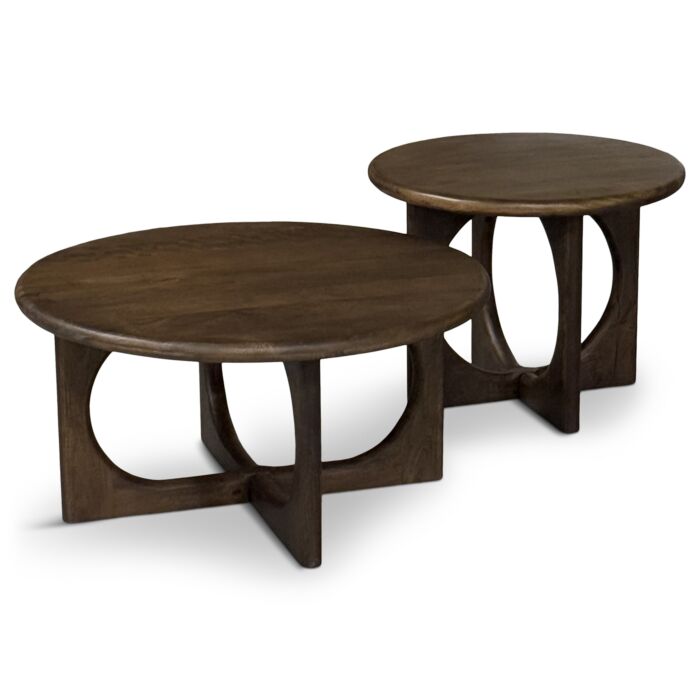Salontafel Zahra Walnoot Mangohout ø80x40 cm