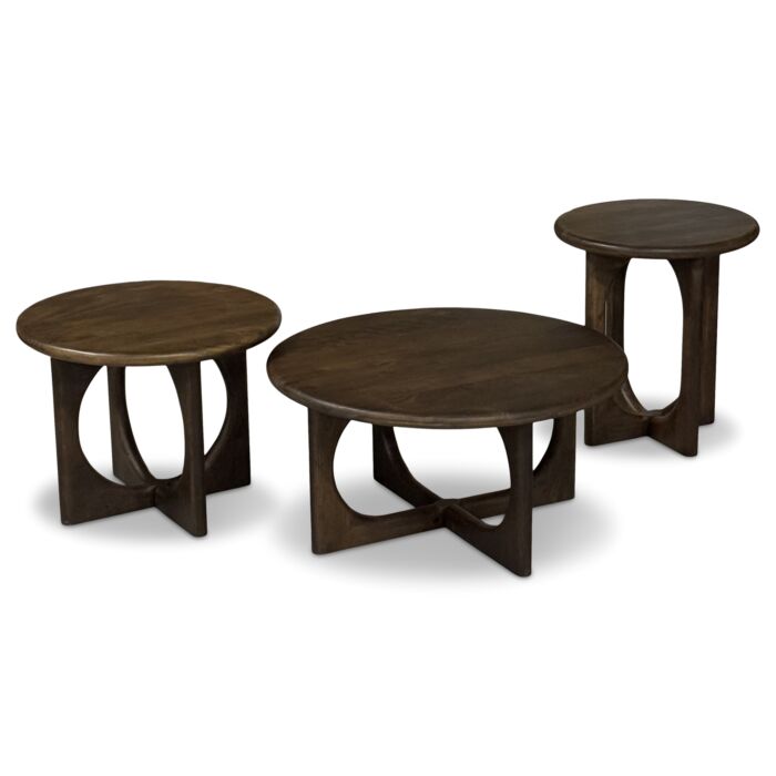Salontafel Zahra Walnoot Mangohout ø50x55cm
