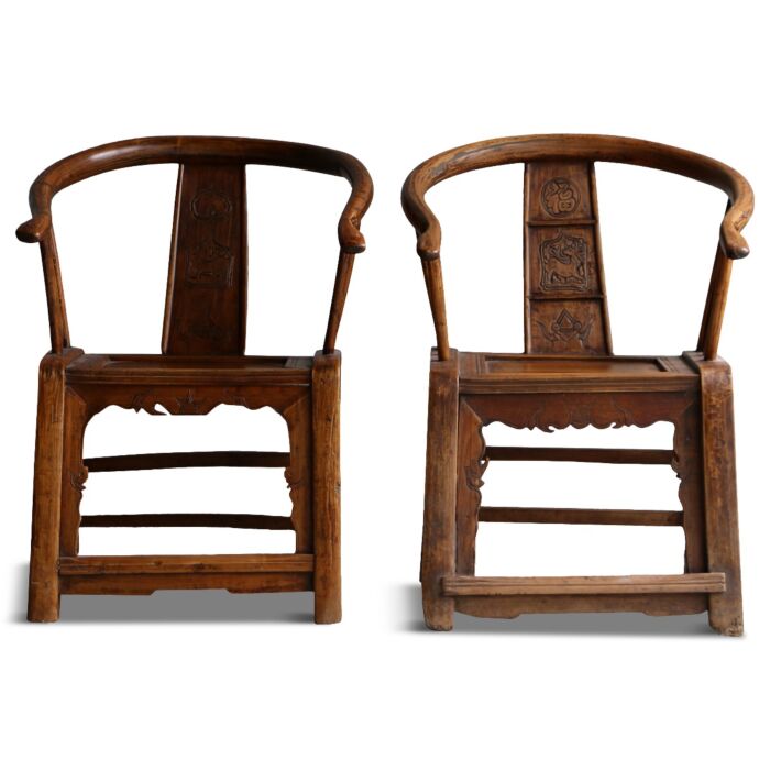 Oud Houten Stoelen China (Set Van 2)