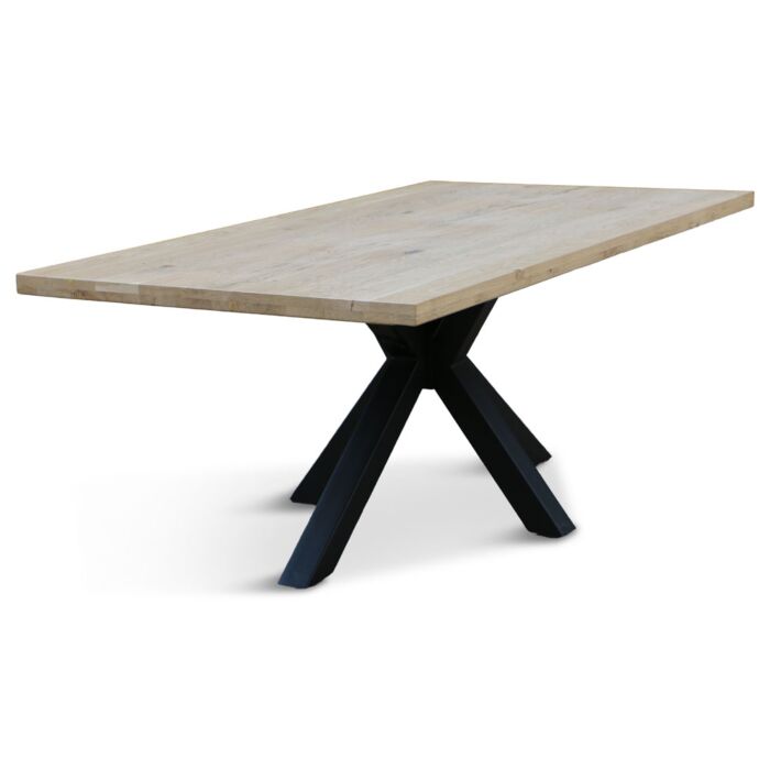 Tafel Met Matrix Poot Ramon Zwart Eiken 4cm