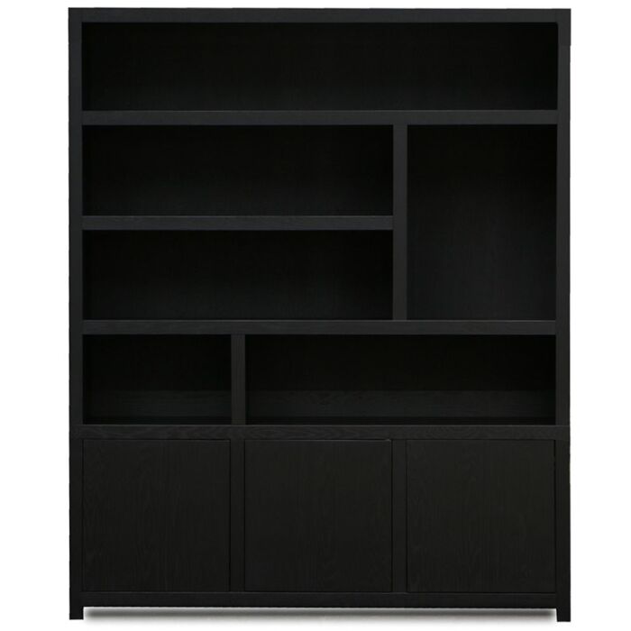 Boekenkast Diamond Zwart 180cm Eiken