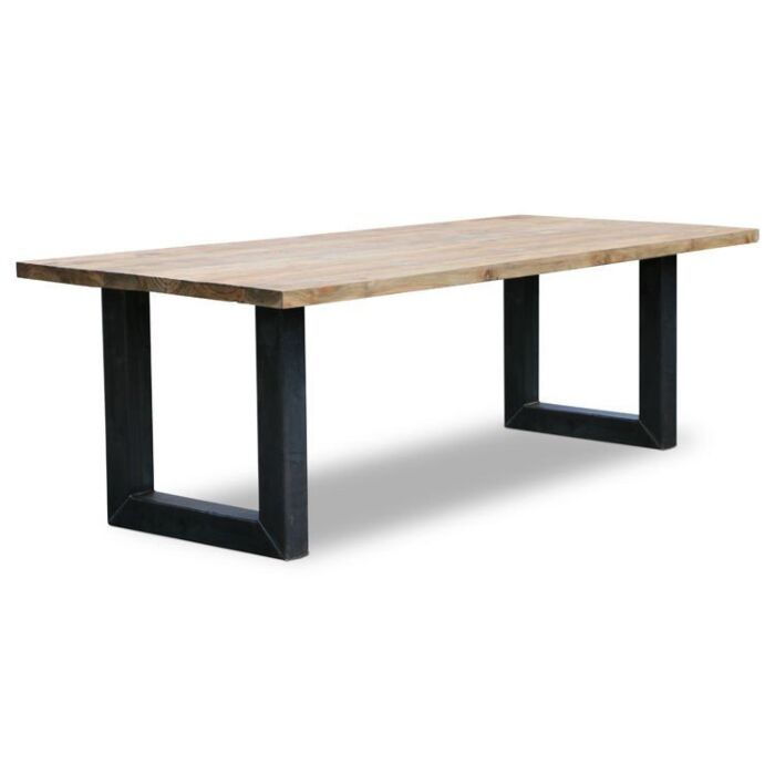 Tafel met metalen onderstel Miller Teak 