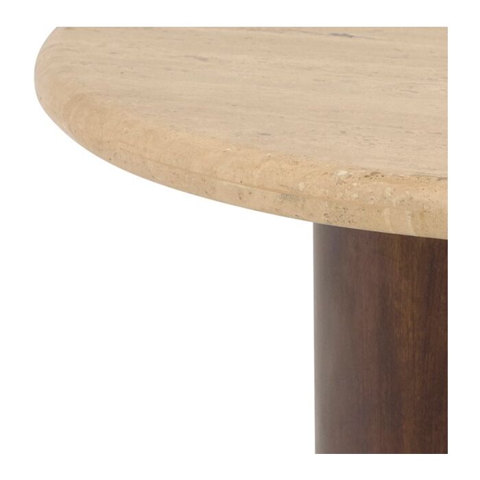 Salontafel New York Ø78cm Mangohout Travertine 