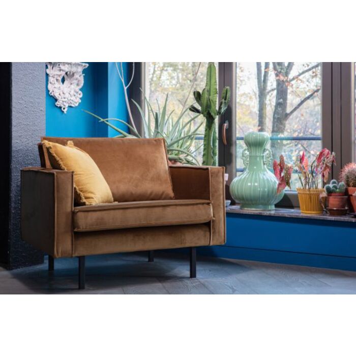 RODEO FAUTEUIL VELVET HONING GEEL