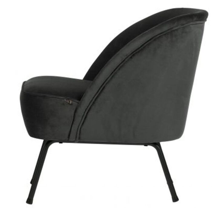 VOGUE FAUTEUIL FLUWEEL ZWART