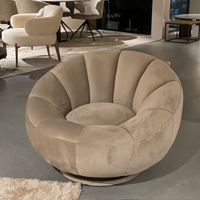 Richmond Interiors Draaifauteuil Kendall khaki velvet