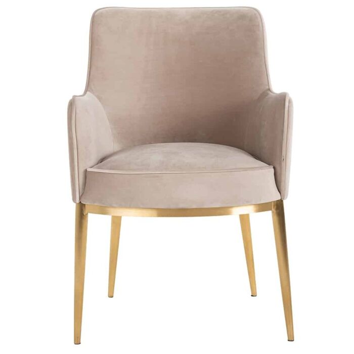 Eetkamerstoel Breeze Khaki Velvet Brushed Gold
