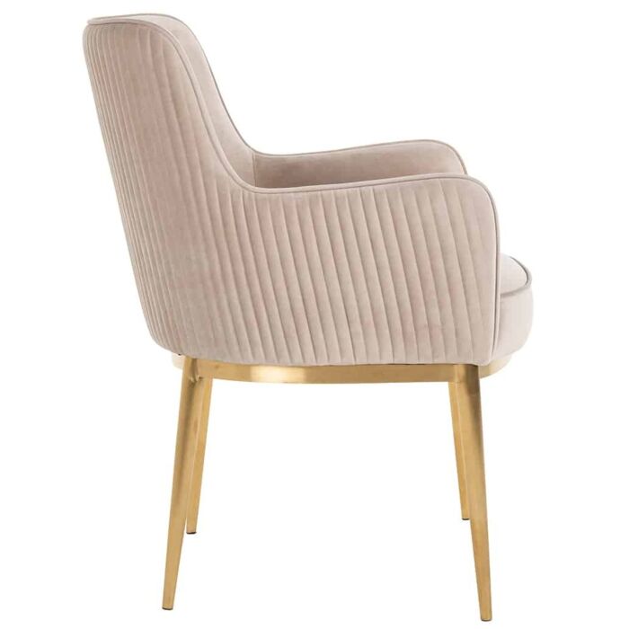 Eetkamerstoel Breeze Khaki Velvet Brushed Gold