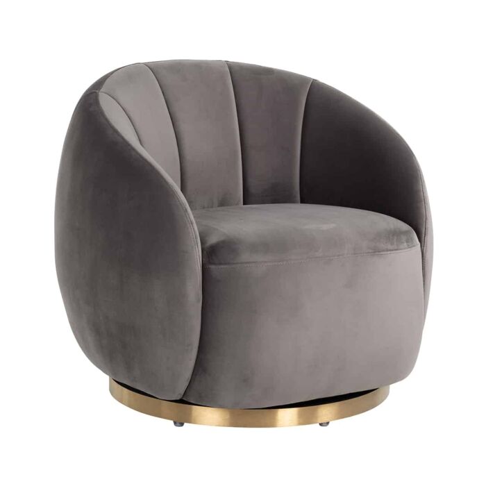 Draaifauteuil Jago stone velvet / brushed gold