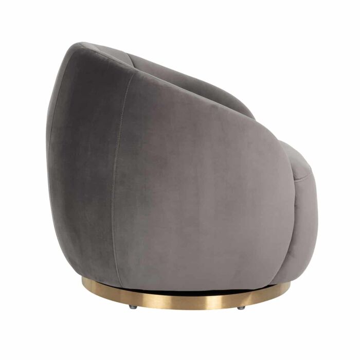 Draaifauteuil Jago stone velvet / brushed gold