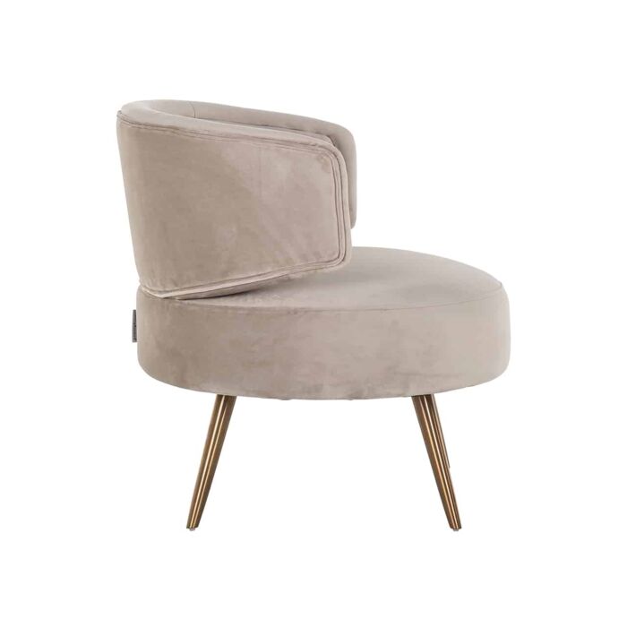 Fauteuil Hazel khaki velvet fire retardant