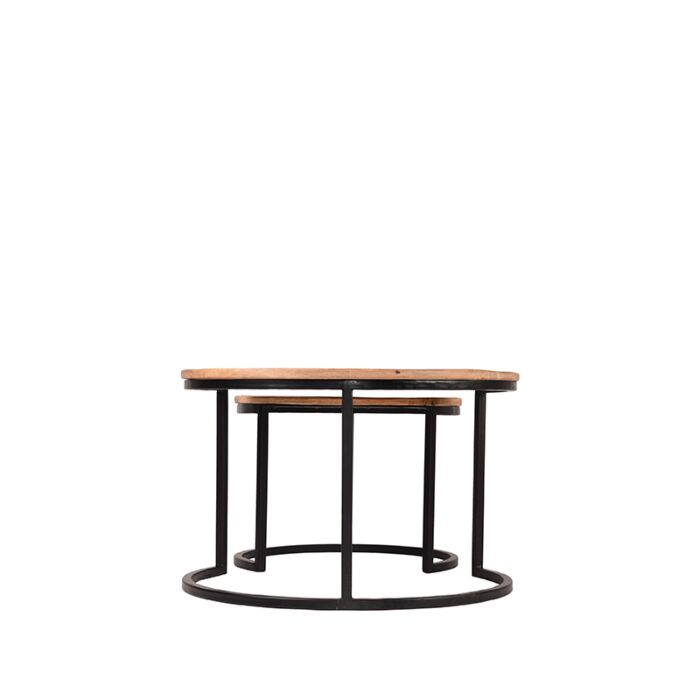 LABEL51 Salontafel Set Double - Rough - Mangohout - 70 cm