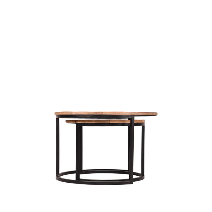 LABEL51 Salontafel Set Double - Rough - Mangohout - 70 cm