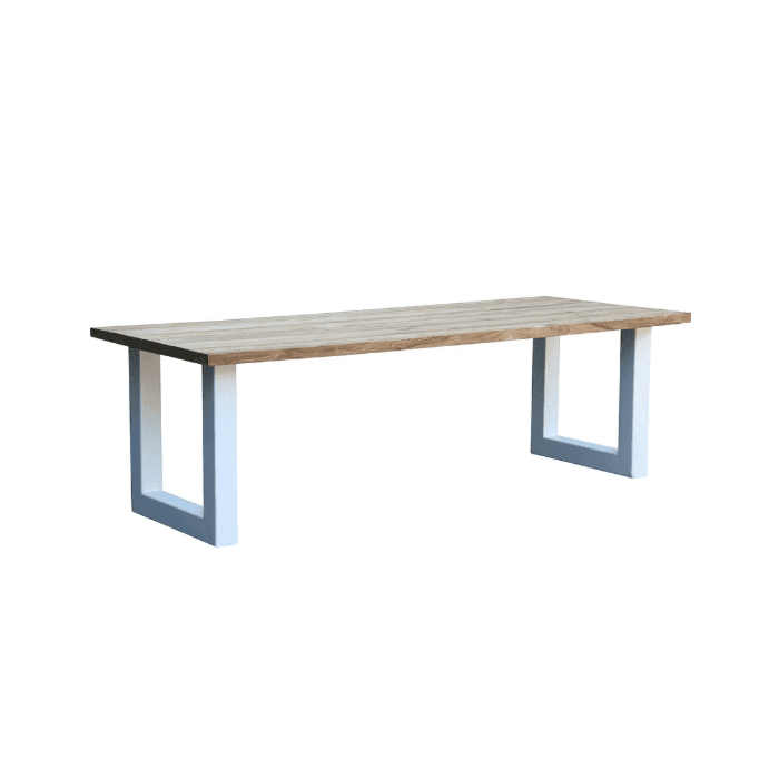 Tafel met metalen onderstel Miller Teak 