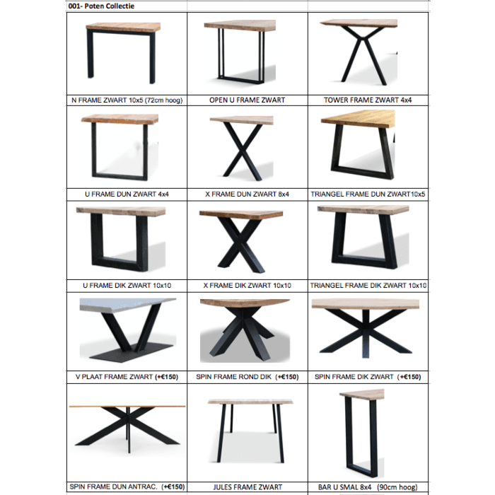 Eetkamertafel Joost U-Frame Eiken 