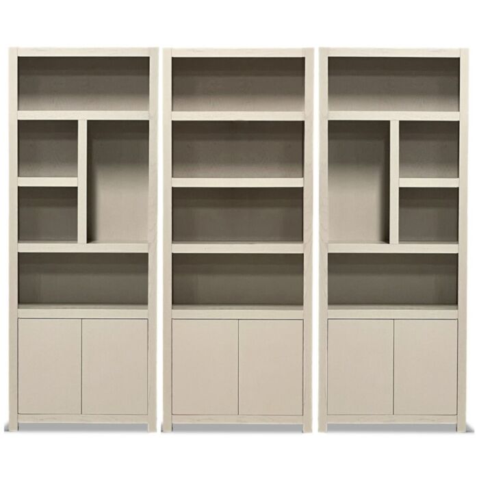 Boekenkasten Diamond Set Van 3 80cm Taupe Eiken