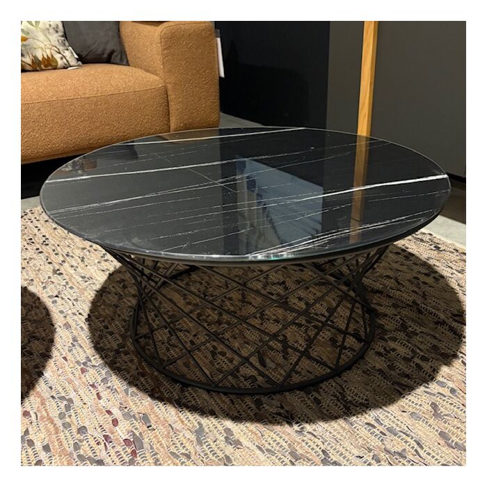 Salontafel Marmer/Glasplaat Zwart