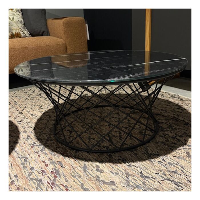 Salontafel Marmer/Glasplaat Zwart