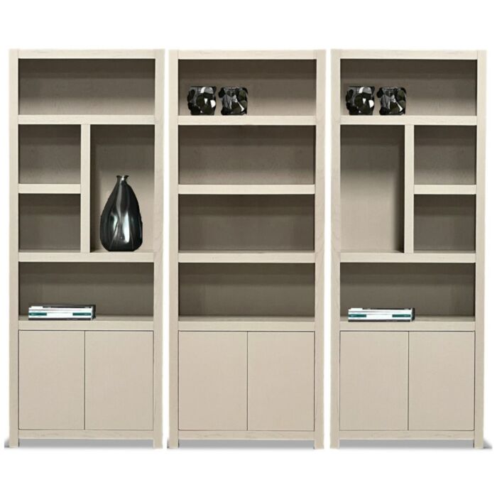 Boekenkast Diamond 80cm 5 vaks Rechts Taupe Eiken