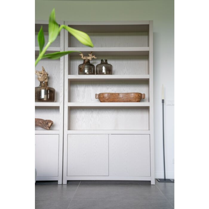 Boekenkast Diamond Taupe 120cm 4 Vaks Eiken