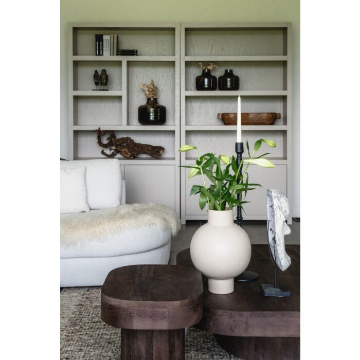 Boekenkast Diamond Taupe 120cm 5 Vaks Rechts Eiken