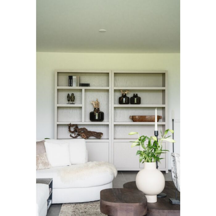 Boekenkast Diamond Taupe 120cm 5 Vaks Rechts Eiken