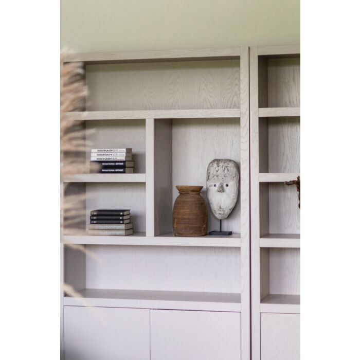 Boekenkast Diamond Taupe 120cm 5 Vaks Rechts Eiken