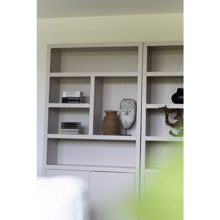 Boekenkast Diamond Taupe 120cm 5 Vaks Rechts Eiken