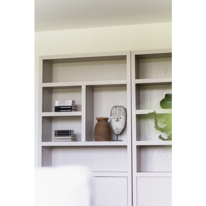 Boekenkast Diamond Taupe 120cm 5 Vaks Rechts Eiken