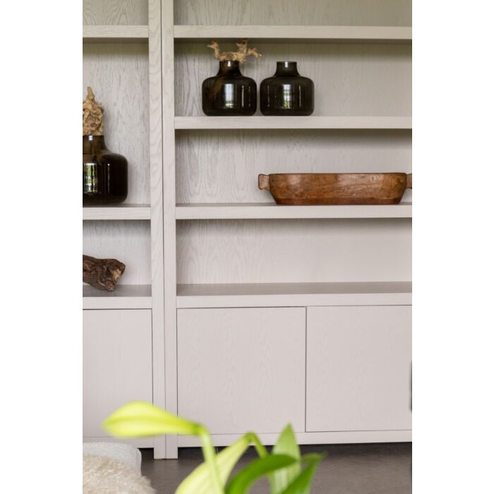 Boekenkast Diamond Taupe 120cm 4 Vaks Eiken