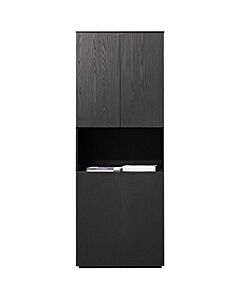 Boekenkast Basic Libra 80cm Zwart 1 Open Vakken 