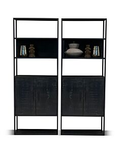 Moderne Boekenkast Bora Zwart 3 Vaks