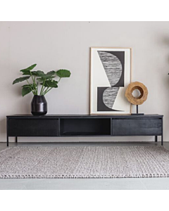 TV-meubel Zwart Hout 240cm York