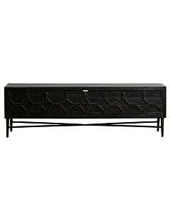 BEQUEST TV MEUBEL HOUT ZWART 160 CM