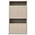 Boekenkast Diamond Taupe 120cm 4 Deuren 2 Open Vakken Eiken