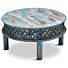 Houten Ronde Salontafel Blauw