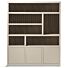 Boekenkast Diamond Taupe/September 180cm Breed Met Latjes Eiken