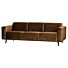 STATEMENT 3-ZITS BANK 230 CM FLUWEEL HONINGGEEL