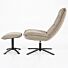 Fauteuil Marcus met voetenbank- licht grijs Baquer